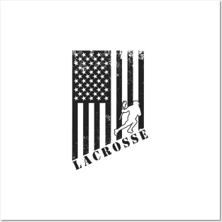 Lacrosse Usa American Flag Posters and Art